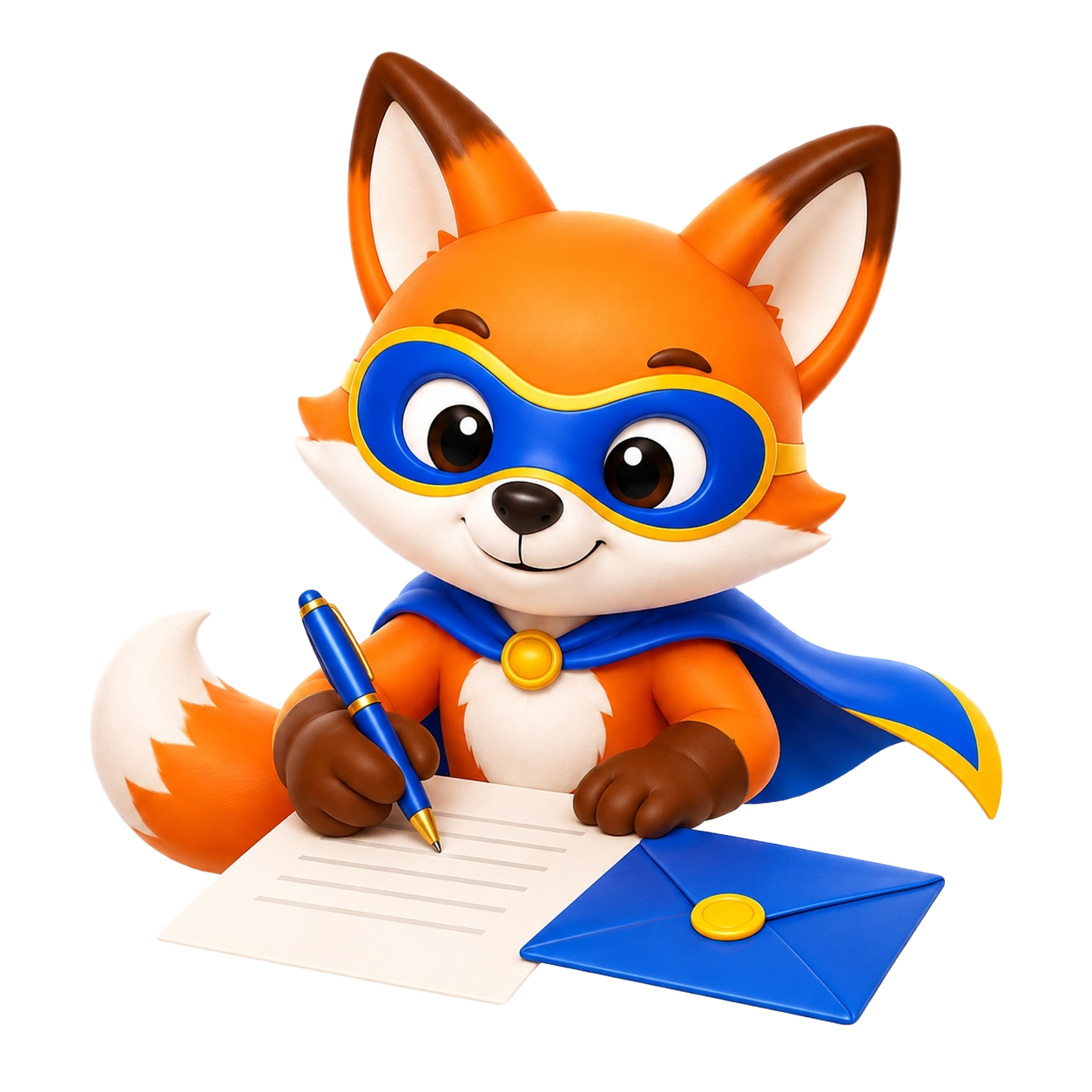 Alefred Renardo, mascotte Alefredo, prépare un projet web